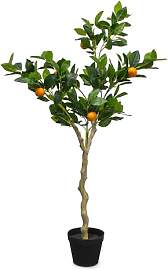 Orangenbaum Kunstpflanze im schwarzen Topf - 118 x 