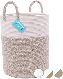 OrganiHaus Korb Geflochten Rund, Wäschekorb