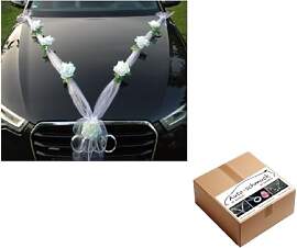 Organza M Auto Schmuck Braut Paar Rose Deko