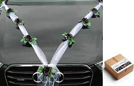 Organza M Auto Schmuck Braut Paar Rose Deko