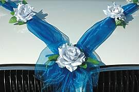 Organza M Auto Schmuck Braut Paar Rose Deko