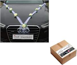 Organza M Auto Schmuck Braut Paar Rose Deko