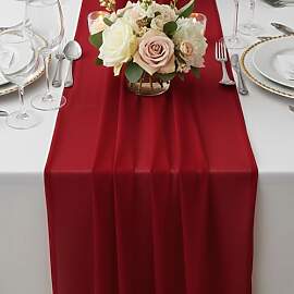 Organza Stoff Tischläufer Rot, Elegante