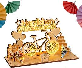 Original Fahrrad-Themen Geldgeschenk aus Holz mit