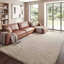 ORINOVA Kunstfell Teppich Wohnzimmer Beige