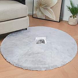 ORINOVA Runder Teppich Schlafzimmer Grau 120 cm