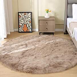 ORINOVA Teppich Rund Beige 180 cm Flauschig