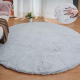 ORINOVA Teppich Rund Grau 240 cm Schlafzimmer