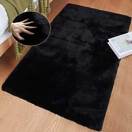 ORINOVA Teppich Schwarz Flauschig Schlafzimmer