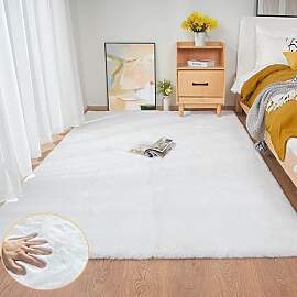 ORINOVA Teppich Wohnzimmer Waschbar Weiß 150x215