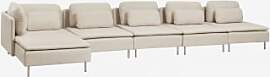 Oriol 5-teiliges Chaiselongue-modulsofa Links