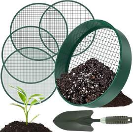OROMYO 4 in 1 Gartensieb Rund 30 cm Kompostsieb