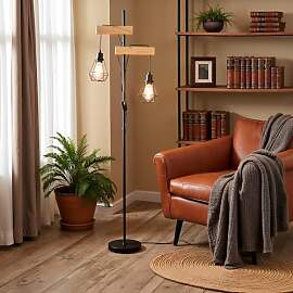 Osasy Industrielle Stehlampen 2-flammig E27 LED