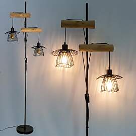 Osasy Industrielle Stehlampen, 2 Schwarz