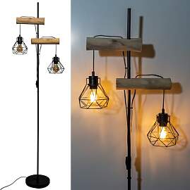 Osasy Stehlampe holz Wohnzimmer Metall: Stehlampen 