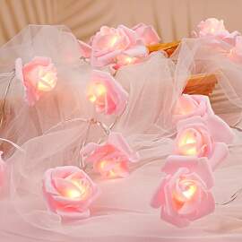 OSDUE LED Rosen Lichterkette,3M 20 Blumen LED