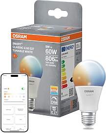 Osram SMART+ LED-Lampe, A60, 9W, 2700–6500K,