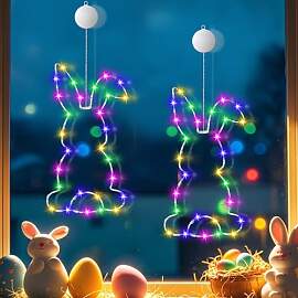 Osterdeko Led Fenster Licht, 2 Stück Lichterkette 