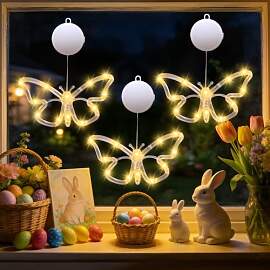 Osterdeko Led Fenster Licht, 3 Stück Frühling