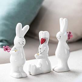 Osterdeko Osterhase Figuren, 3er Set Osterdeko