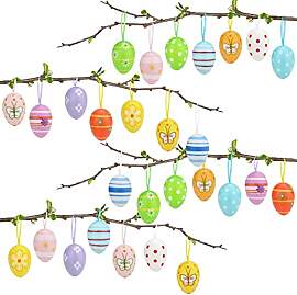 Ostereier Deko, 28 Stück Osterei-Ornament, Buntes 