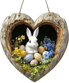Osterhase Türschild aus Holz,30cm Osterdeko zum