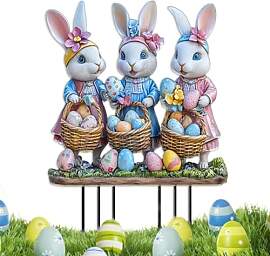 Osterhasen Gartenstecker, 2D Oster Hase