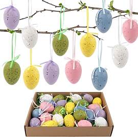 Ostern Deko 24Stück Ostereier zum Aufhängen -
