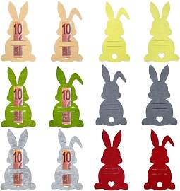 Ostern Geldgeschenke mit 12 Bunte Osterhasen aus