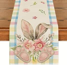 Ostern Tischläufer, 33 x 183 cm Hasenohren Ostern 