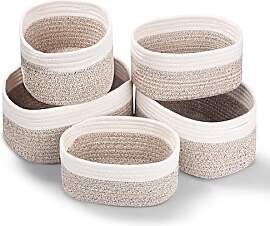 Otauoaea Baumwollseil Aufbewahrungskorb 5er Set,