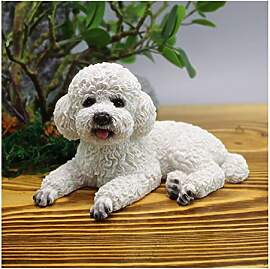 Otzoan Pudel Gartenfigur aus Harz Tier Statue