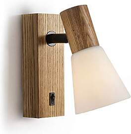 ouglres Holz Wandleuchte Mit Schalter,Vintage