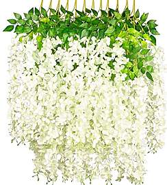 OUKEYI Künstliche Glyzinien-Blumen-Girlande, 100
