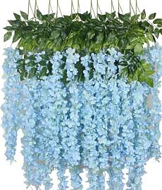 OUKEYI Künstliche Glyzinien-Blumen-Girlande, 100