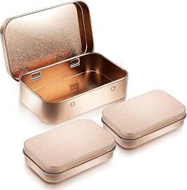 Ouligay 3 Stück Roségold Metalldöschen,Rostfrei 