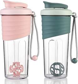 OUOUMUF 2 Stück Protein Shaker mit Tritan