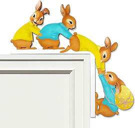 Ourdort Oster Türrahmen Deko,Holz Osterhasen