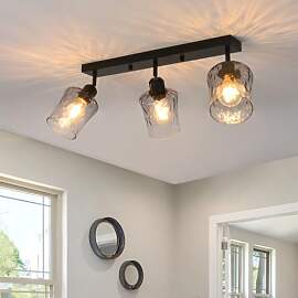 OURLOVEII Glas Deckenstrahler 3 Flammig 350°