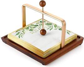 OUSEEN Serviettenhalter Holz mit Beschwerer,