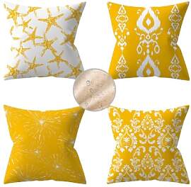 Outdoor Kissen Gelb Kissenbezug 45x45 cm