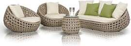 Outdoor-Rattan-Sofa, dreiteiliger Rattan-Stuhl,