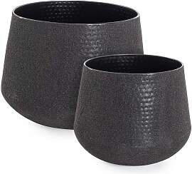 Outdoor-Vase Kenar 2er-Set aus Metall, modern