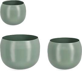 Outdoor-Vase Keyra 3er-Set aus Metall, modern,