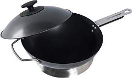 OUTDOORCHEF Wok Carbonstahl mit Deckel + Wokring