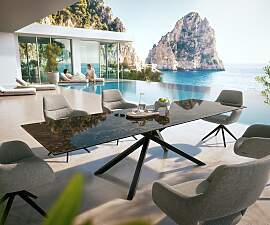 Outdoortisch Edge 300x100 cm Keramik Emperador