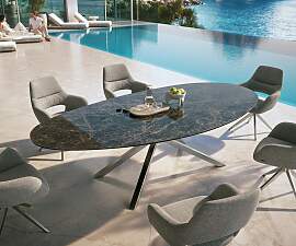 Outdoortisch Edge Oval 280x130 cm Keramik