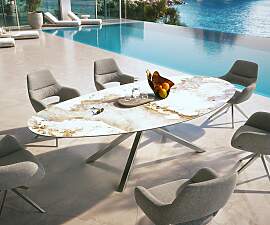 Outdoortisch Edge Oval 280x130 cm Keramik Minas