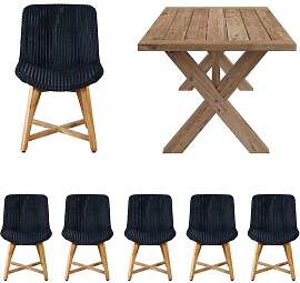 OUTLIV. Clovelly Gartenmöbelset  7-tlg. Tisch