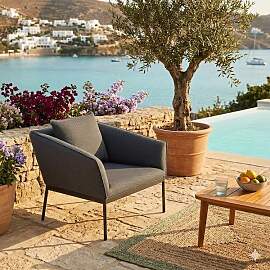 OUTLIV. Finn Loungesessel Aluminium/Outdoorstoff